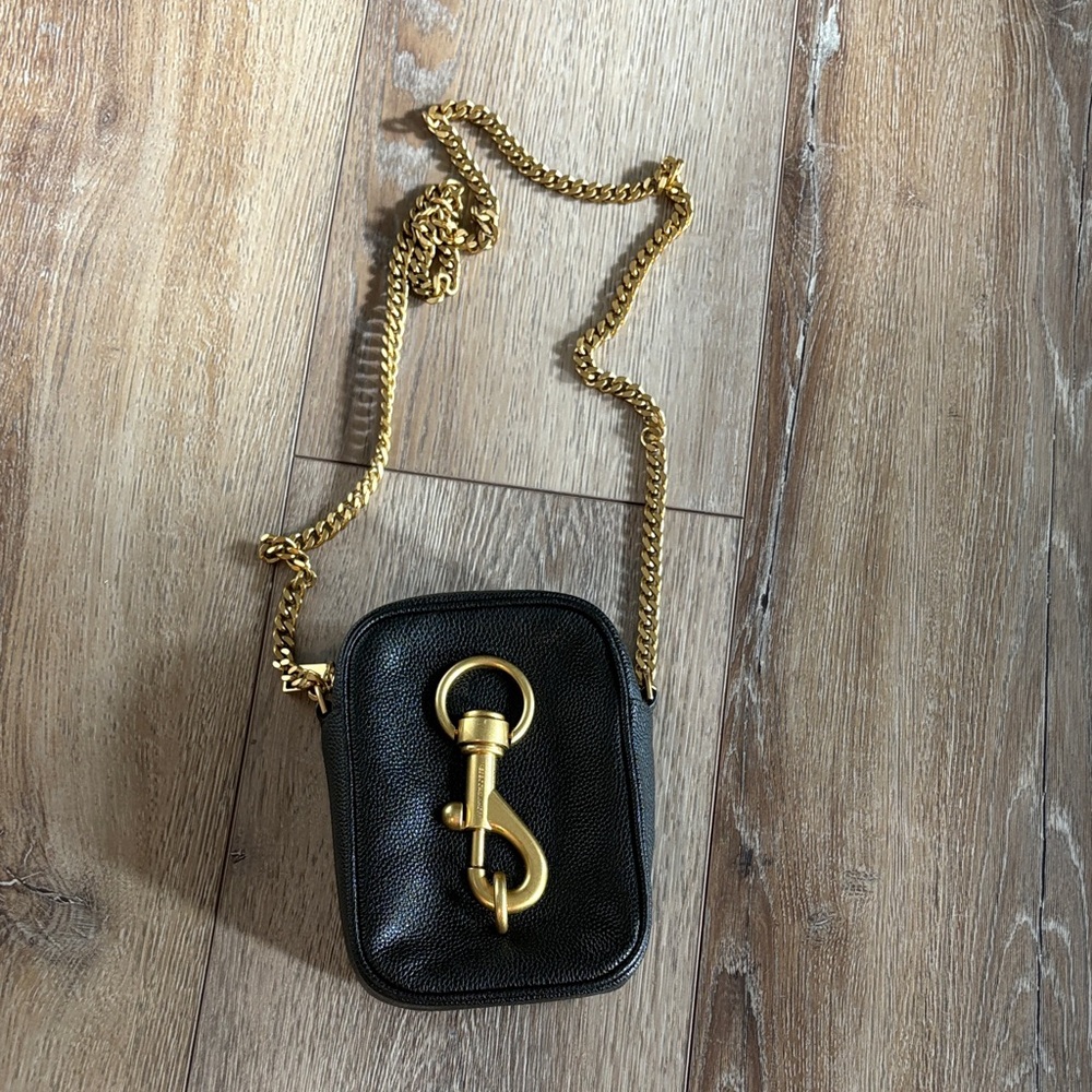 Rebecca Minkoff Black Crossbody Bag with Gold Chain